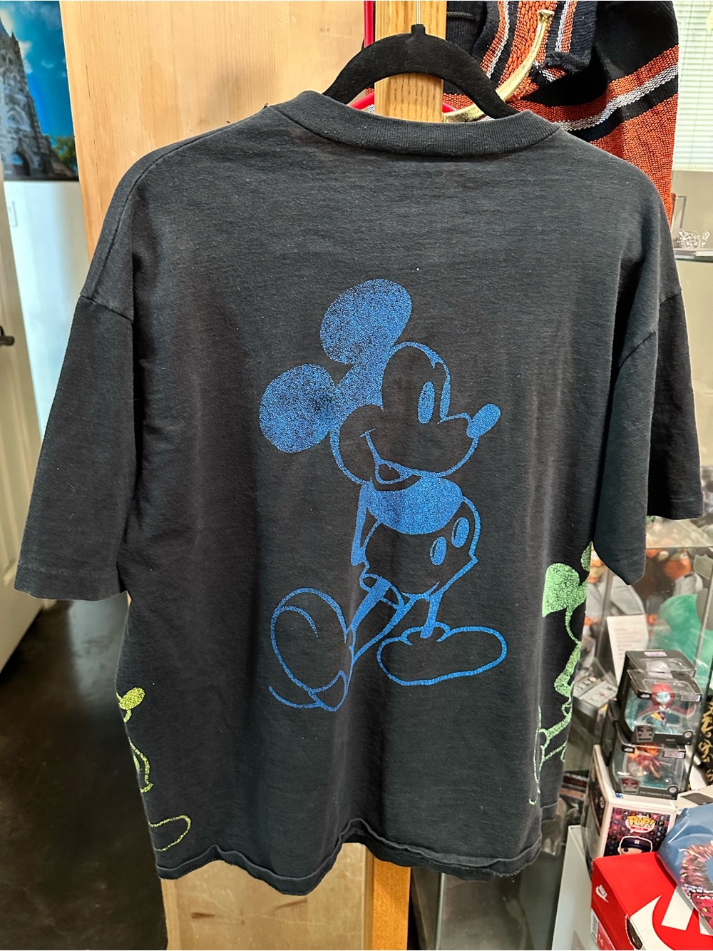 Vintage 90s Disney Character Fashions Mickey Mouse Neon Single Stitch T-Shirt - Picture 2 of 11